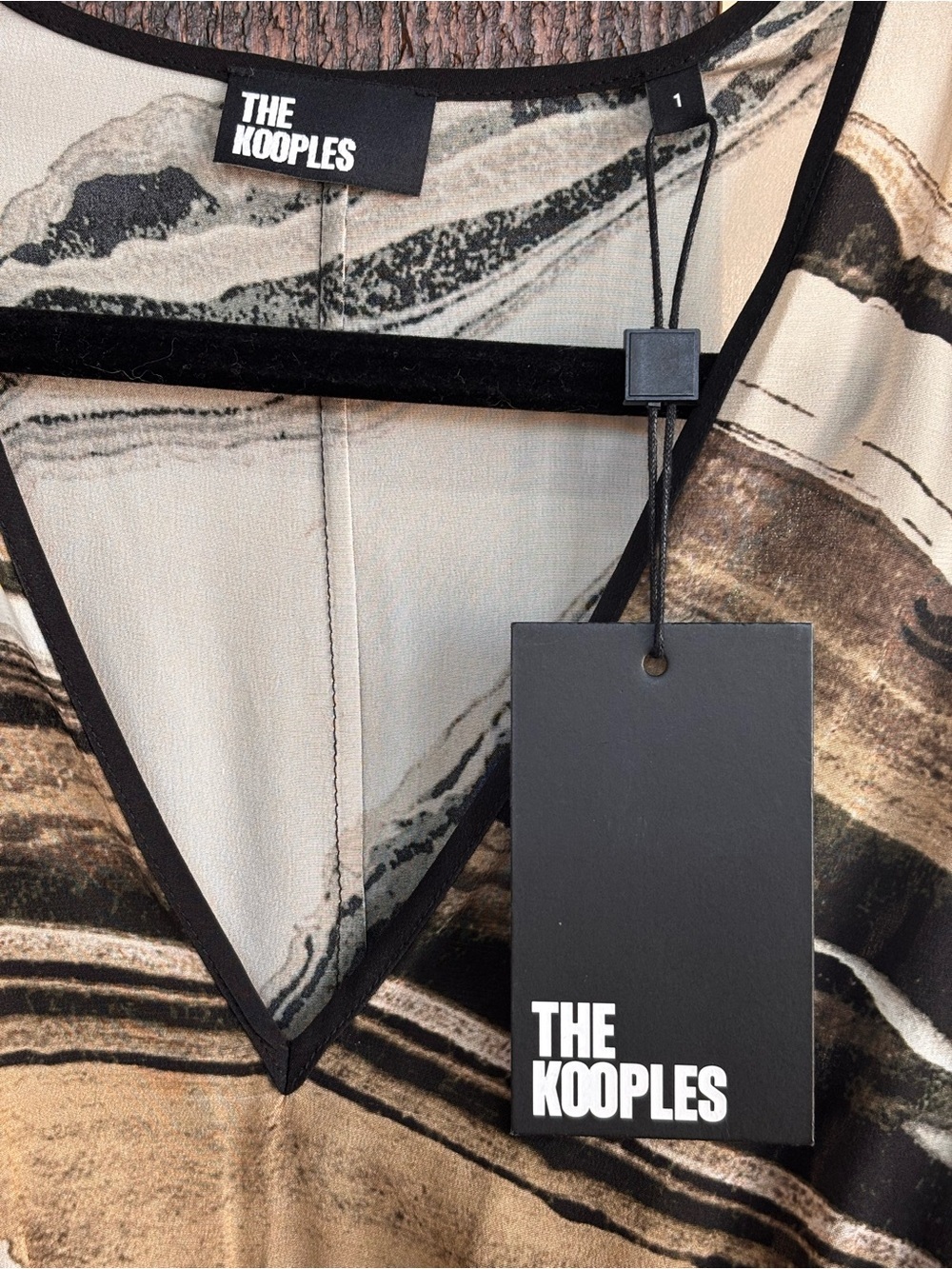 THE KOOPLES 100% Silk Marble Print Mini Dress NWT FR 1 Parisian Chic - Picture 15 of 16